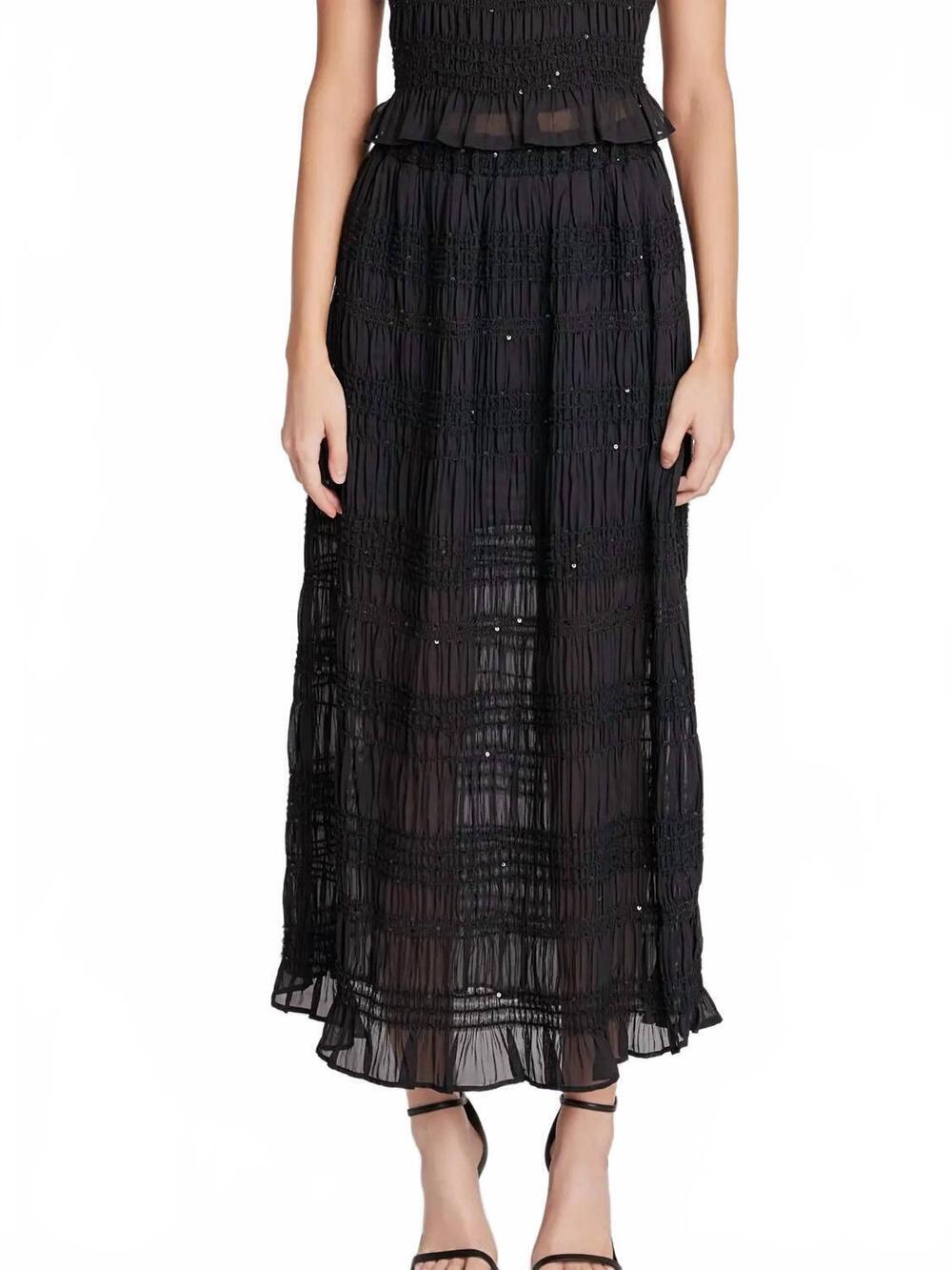 NEW ENDLESS ROSE everly sequin maxi skirt in black